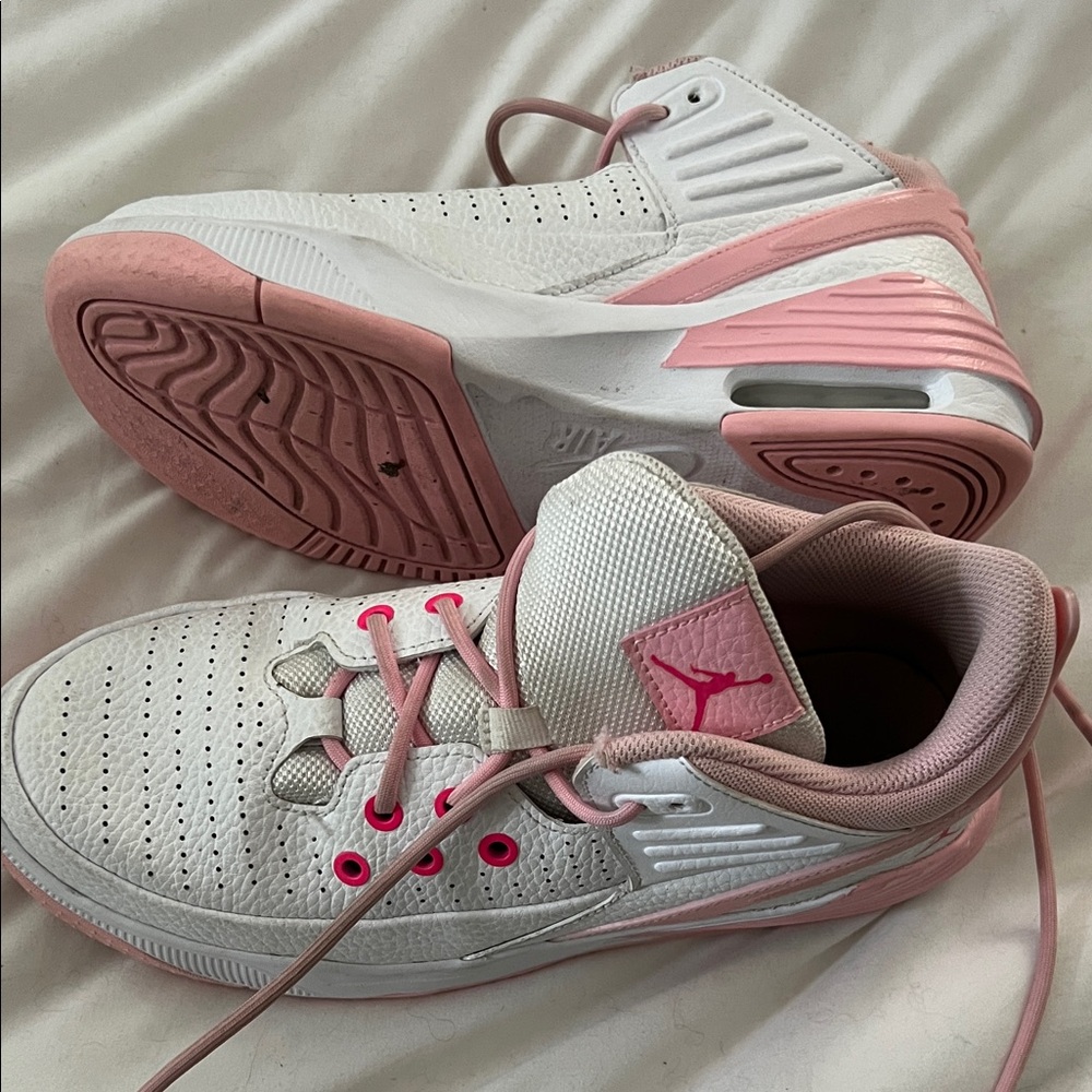 Kids White and Pink Sneakers